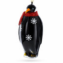 Penguin with Scarf Glass Christmas Ornament