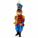 Monkey Nutcracker with Trumpet Glass Christmas Ornament