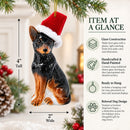 German Shepherd Puppy Glass Christmas Ornament