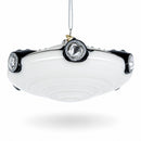 Intriguing UFO/ Alien Spaceship Glass Christmas Ornament