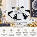 Intriguing UFO/ Alien Spaceship Glass Christmas Ornament