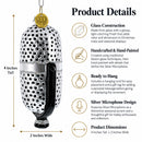 Silver Microphone Glass Christmas Ornament