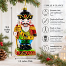 New Year Festive Nutcracker Glass Christmas Ornament
