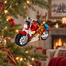 Rugged Hunter's Motorcycle Glass Christmas Ornament