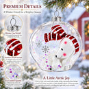 Clear Polar Bear Glass Christmas Ornament