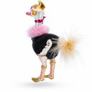 Ostrich Chic Glass Christmas Ornament