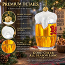 Frothy Beer Mug Glass Christmas Ornament