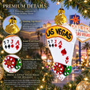 Las Vegas Casino with Playing Cards & Chips Glass Christmas Ornament