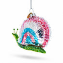 Snail with Colorful Beads Glass Christmas Ornament