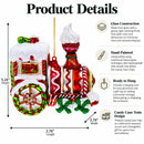 Candy Cane Train Glass Christmas Ornament