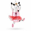 Ballerina Cow Glass Christmas Ornament