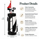 Golf Bag with Clubs Glass Christmas Ornament