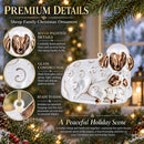 Sheep Family Glass Christmas Ornament