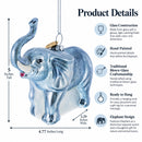 Elephant Glass Christmas Ornament