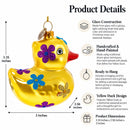 Yellow Duck Glass Christmas Ornament