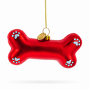 Red Bone Glass Christmas Ornament
