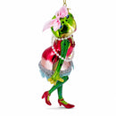 Frog in Dress Dancing Glass Christmas Ornament