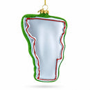 State of Vermont Symbols, USA Glass Christmas Ornament