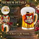 Frothy Beer Stein Glass Christmas Ornament