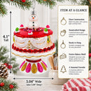 Delightful Snowman Cake Decoration Glass Christmas Ornament
