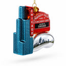 Chicago Travel Attractions Glass Christmas Ornament