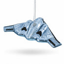 Sleek Stealth Bomber B-2 Glass Christmas Ornament