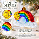 Rainbow and Smiling Sun Glass Christmas Ornament