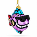 Cool Fish Wearing Sunglasses Glass Christmas Ornament