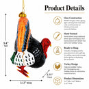 Gobbler Turkey for Thanksgiving and Holiday Decor Glass Christmas Ornament