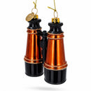 Adventurous Binoculars Glass Christmas Ornament
