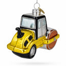 Road Roller Glass Christmas Ornament