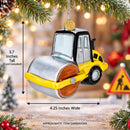 Road Roller Glass Christmas Ornament