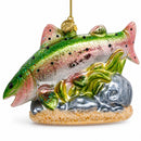 Rainbow Trout Glass Christmas Ornament