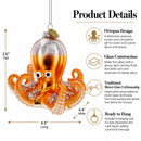 Octopus Glass Christmas Ornament