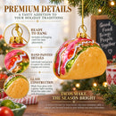 Taco Shell with Toppings Glass Christmas Ornament