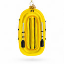 Sunny Yellow Rubber Boat Glass Christmas Ornament