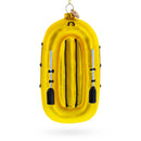 Sunny Yellow Rubber Boat Glass Christmas Ornament