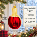 Ping-Pong Paddle Glass Christmas Ornament