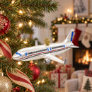Passenger Jet Airplane Glass Christmas Ornament