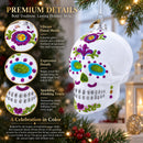 White Skull Glass Christmas Ornament