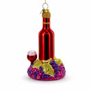Red Wine with Snacks Glass Christmas Ornament