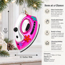 Pink Iron Glass Christmas Ornament