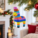 Donkey Pinata Glass Christmas Ornament