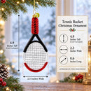 Tennis Racket Glass Christmas Ornament