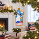 Lighter with USA Flag and Eagle Glass Christmas Ornament