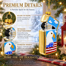 Lighter with USA Flag and Eagle Glass Christmas Ornament