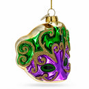 Purple Mask Glass Christmas Ornament