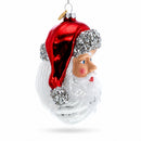 Santa Head Glass Christmas Ornament