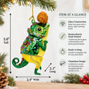 Chameleon Lizard Glass Christmas Ornament