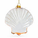 Sparkling Seashells Glass Christmas Ornament